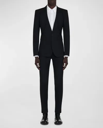 Alexander Mcqueen Men's Lapel-collar Sport Coat In Black