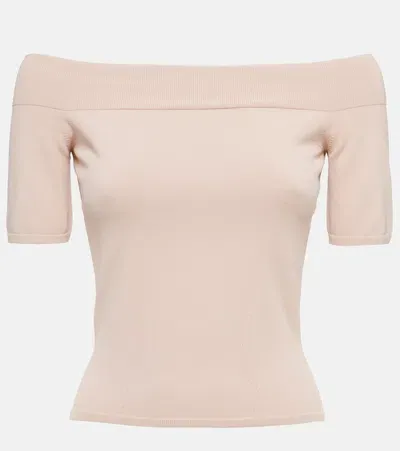 Alexander Mcqueen Off-shoulder Top In Pink