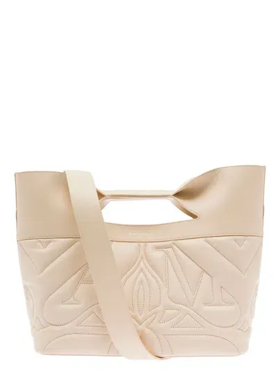 Alexander Mcqueen The Bow Quilted Tote Bag In Off White