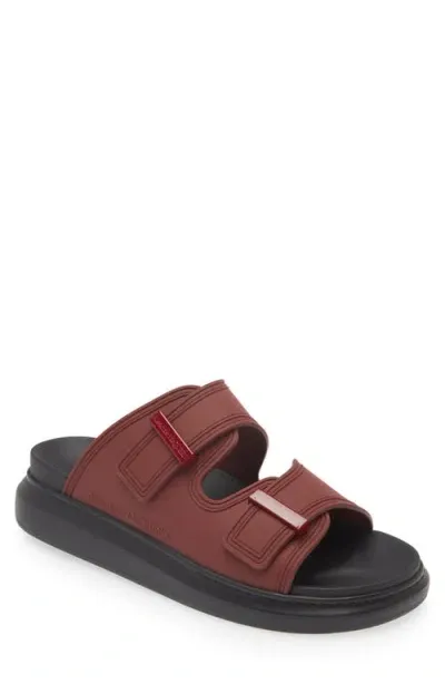 Alexander Mcqueen Oversize Hybrid Slide Sandal In Burgundy/burgundy