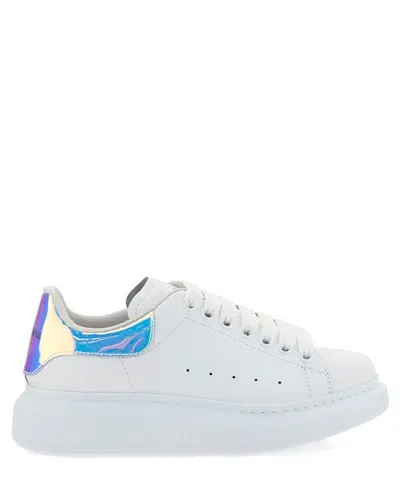 Alexander Mcqueen Oversize Leather Sneakers In White,multicolor