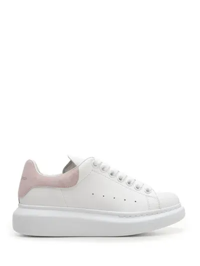 Alexander Mcqueen Oversize Sneakers With Pink Heel In White