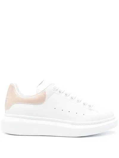 Alexander Mcqueen Oversized Leather Sneakers In Beige