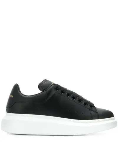 Alexander Mcqueen Oversized Leather Sneakers In Black