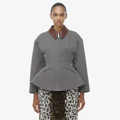 Alexander Mcqueen Peplum Jacket In Grey