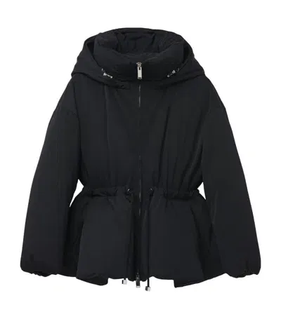 Alexander Mcqueen Peplum Puffer Jacket In Black