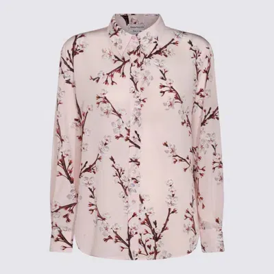 Alexander Mcqueen Floral-print Silk-crepe Shirt In Ice Pink