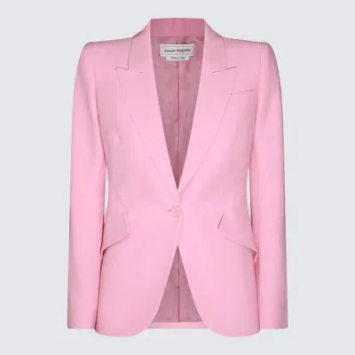 Alexander Mcqueen Pink Viscose Blazer In Cherry Blossom