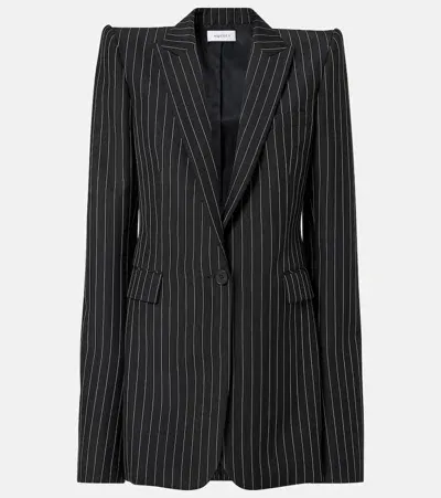 Alexander Mcqueen Pinstripe Wool And Mohair Blazer In Black Whiite