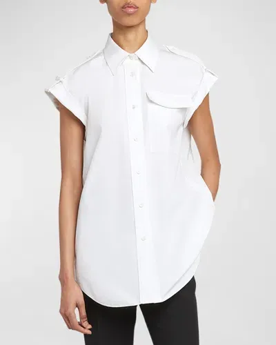 Alexander Mcqueen Cotton-poplin Shirt In White