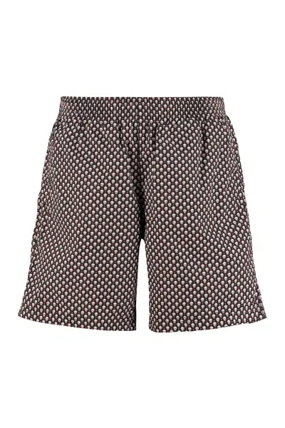 Alexander Mcqueen Printed Swim Shorts In Black