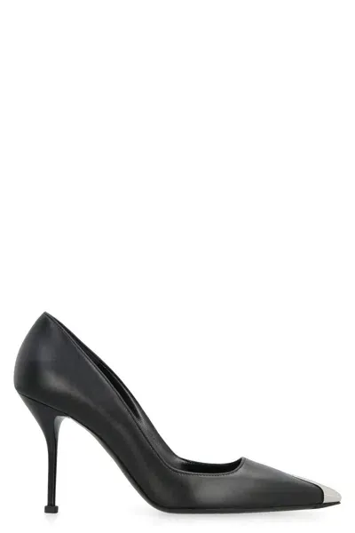 Alexander Mcqueen Punk Leather Pumps In Black