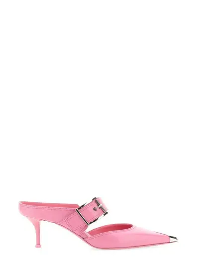 Alexander Mcqueen Punk Sandal With Buckle In Pink