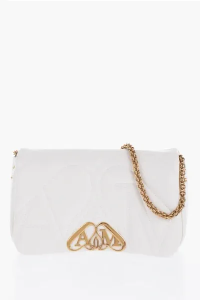 Alexander Mcqueen Quilted Seal Bag With Removable Shoulder Strap In White