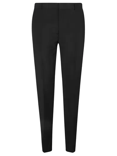 Alexander Mcqueen Regular Plain Trousers In Nero