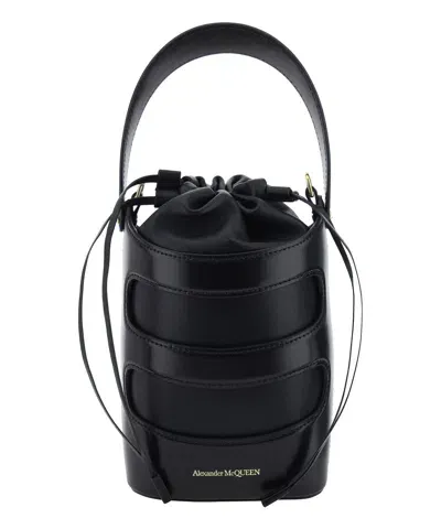 Alexander Mcqueen Rise Mini Bucket Bag In Black