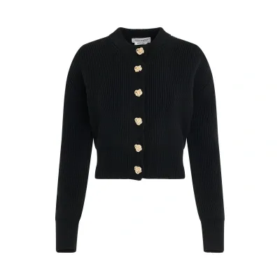 Alexander Mcqueen Round Neck Cocoon Sweater In Black