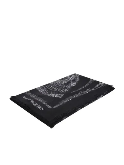 Alexander Mcqueen Scarves In Black