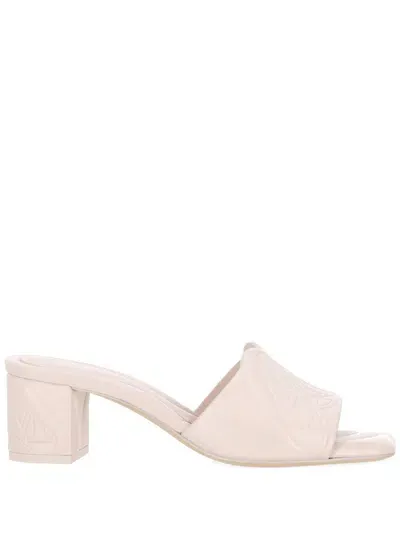 Alexander Mcqueen Seal Leather Mules In Beige