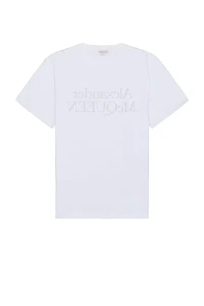 Alexander Mcqueen Short Sleeve T-shirt In White & Silver