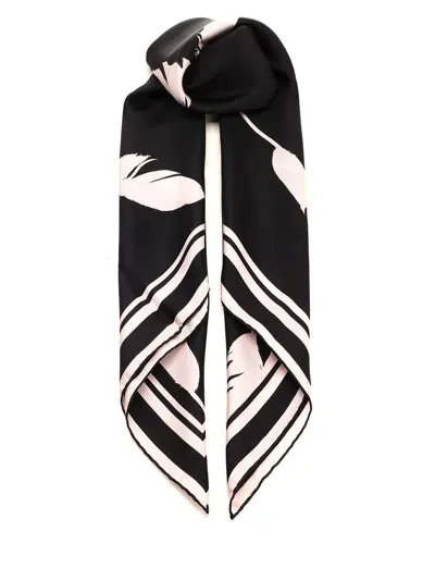 Alexander Mcqueen Silk Foulard In Black