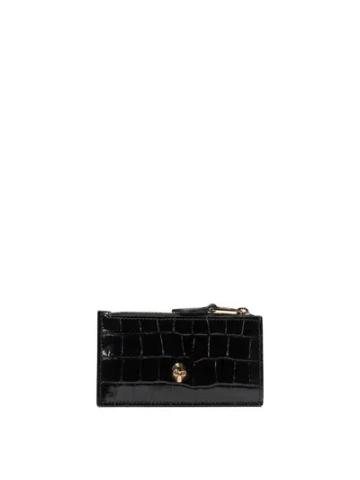 Alexander Mcqueen "skull" Card Holder In Black