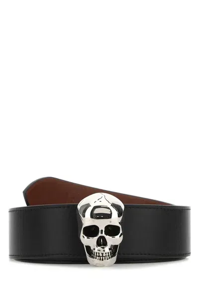 Alexander Mcqueen Skull Detailed Belt In Black