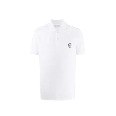 Alexander Mcqueen Skull Patch Polo T-shirt In White