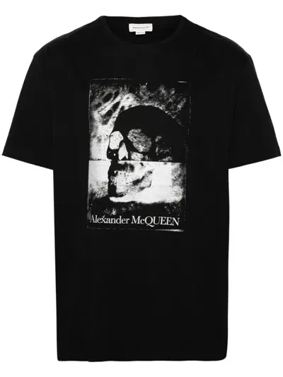 Alexander Mcqueen Skull-print Cotton T-shirt In Black