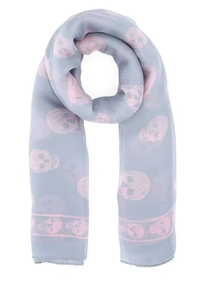 Alexander Mcqueen Skull Printed Scarf In Multi