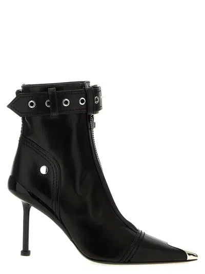 Alexander Mcqueen 'slash Biker' Ankle Boots In Black