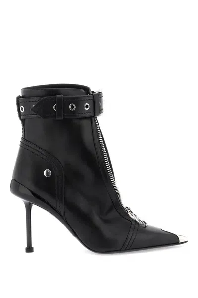 Alexander Mcqueen Women's 'slash Biker' Ankle Boots In Black