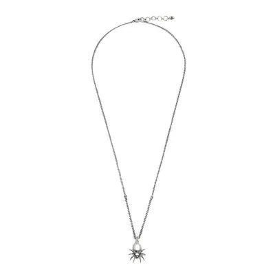 Alexander Mcqueen Spider Pendant Necklace In Silver