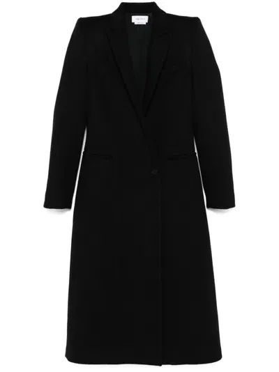 Alexander Mcqueen Stacked Shoulder Tailored Coat In Black