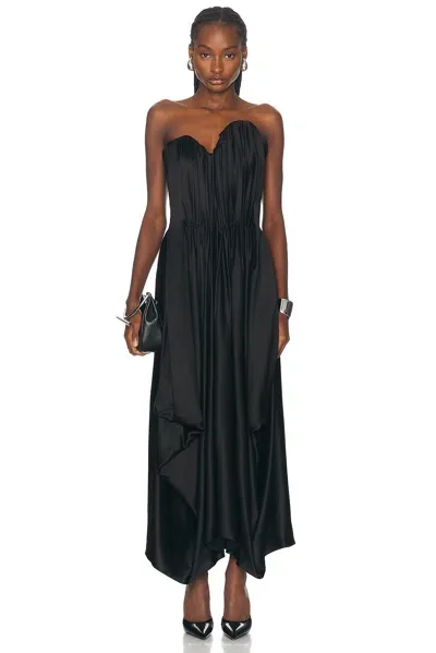 Alexander Mcqueen Strapless Maxi Dress In Black