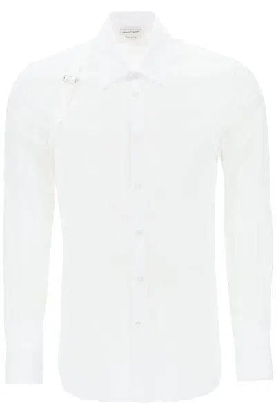 Alexander Mcqueen Stretch Cotton Harness Shirt In White