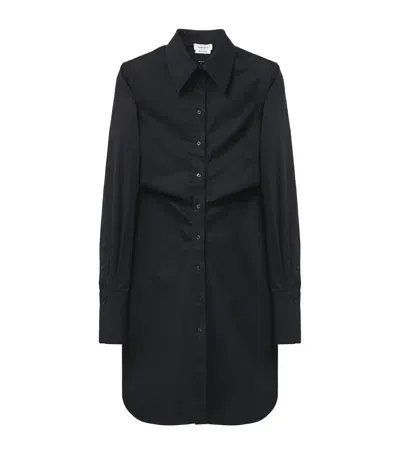 Alexander Mcqueen Stretch-cotton Shirt Dress In Black