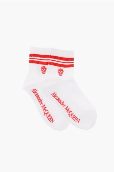 Alexander Mcqueen Stretch Cotton Socks In White