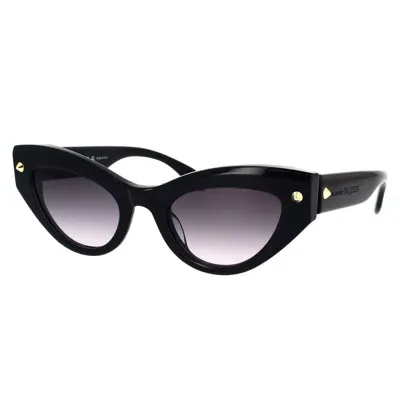 Alexander Mcqueen Sunglasses In 001 Black Black Grey