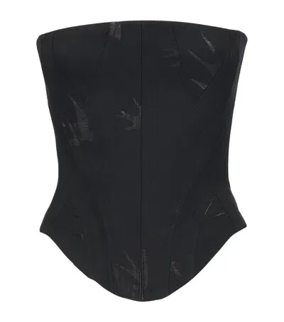 Alexander Mcqueen Swallows Corset Top In Black