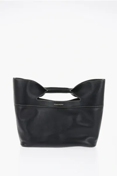 Alexander Mcqueen The Bow Tote Bag With Clutch And Shoulder Strap In Blue