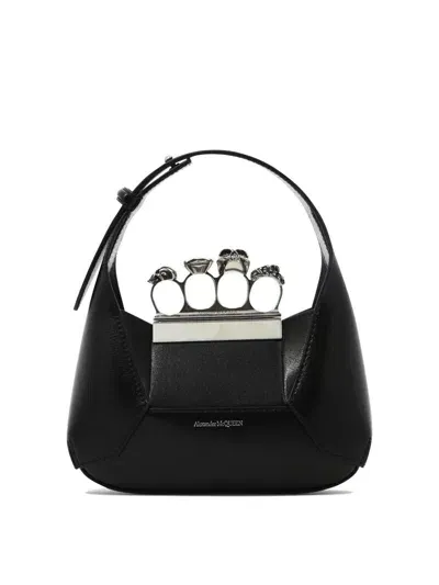 Alexander Mcqueen Black Leather The Jewelled Handbag