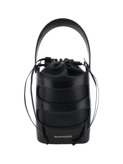 Alexander Mcqueen The Rise Mini Bucket Bag In Black