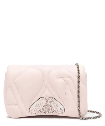 Alexander Mcqueen Small The Seal Lambskin Shoulder Bag In Pink