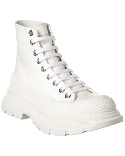 Alexander Mcqueen Tread Slick Canvas Boot In White