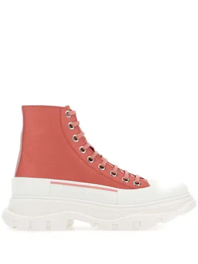 Alexander Mcqueen Fuchsia Canvas Tread Slick Sneakers In Pink