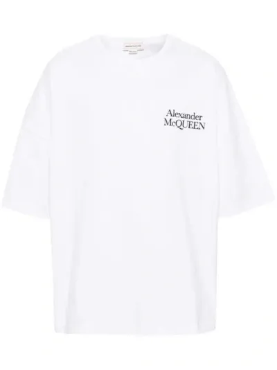 Alexander Mcqueen Logo-print Cotton T-shirt In White