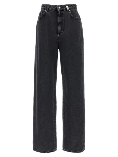 Alexander Mcqueen Wide Leg Jeans In Black