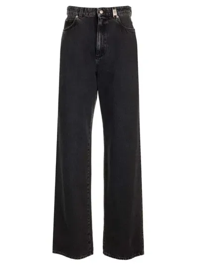 Alexander Mcqueen Wide Leg Jeans In Black