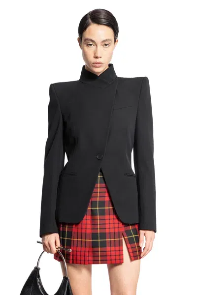 Alexander Mcqueen Woman Black Blazers